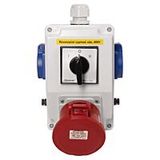 Socket box L-0-P SB325 with switch I-0-II, IP44 2x230V/16A, 1x400V/32A/5 IP44