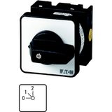 T0-1-141/E Step switches, T0, 20 A, flush mounting, 1 contact unit(s), Contacts: 2, 45 °, maintained, With 0 (Off) position, 0-2, Design number 141