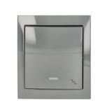 Splash-proof two way switch, IP44, 10AX, dark grey