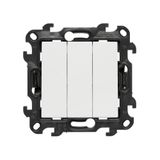Triple push button, (module), Simon 24, IP20, 10AX, 10A, white