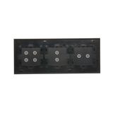 Single three-position shutter push button (1-0-2), 10A, black