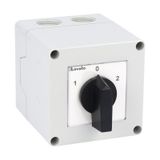 Enclosed rotary cam switch 7GN series, 3-phase motor reversing switch 16A in plastic enclosure 75X75mm with black handle