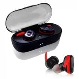 TWS MICRO wireless headphones with microphone black-red/white