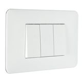 FRAME 3 MOD F/ADAPTER 3MOD MATTE WHITE/CHROME