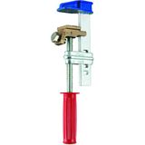 Clamp with insulated handle for bare conductor bars, blue for PEN