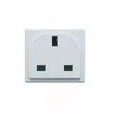 British standard socket outlet BS1363 2P+E 13A 250V -  shuttered - 2 modules