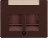 Centre plate 2 dust prot. sliders, lab. field, arsys, brown glossy