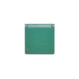 Cover for single socket outlet with earthing IP44 - same color flap & cover, antibacterial green