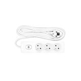 Power strip Pin 3-way, Switch/Shutter, 5m cable, white