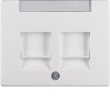 Centre plate 2 dust prot. sliders, lab. field, arsys, p. white glossy