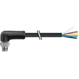 M12 Power male 90° L-cod. with cable PUR 5x2.5 bk UL/CSA+drag ch. 1,5m