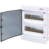 Distribution board ECM24PT-S 24-modules surface IP40 transparent door