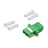 FO Coupler LC/APC-Duplex, Plastic, OS2, ceramic, flange