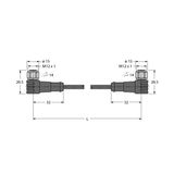Actuator and Sensor Cable, PVC Extension Cable   WKCV4.4T-50-WKCV4.4T/TEL