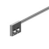 Fiber optic sensor head, diffuse, square, flat-view, R25 fiber, 2 m cable E32 5047B