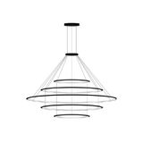 Pendant Circular Outward 5 Rings (ø600 ø1200 ø2000 ø1200 ø600) LED 290.7W 16996lm 3000K Black