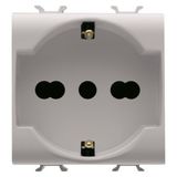 ITALIAN/GERMAN STANDARD SOCKET-OUTLET 250V ac - 2P+E 16A DUAL AMPERAGE - 2 MODULES - NATURAL SATIN BEIGE - CHORUSMART