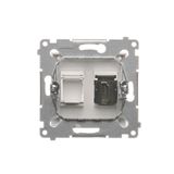 Double intermediate switch with indicator LED light, (module), 10AX, quick connection, Bronze matt, metalic