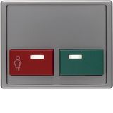 Ctr. pl. w. red call butt. a. green shut-off butt., Arsys, stainl. ste