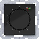 Room thermostat, heating/cooling, A.x/C.x, night black glossy