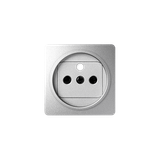 Cover for single socket outlet with earthing, aluminum