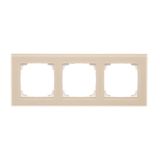 Triple frame, glass, frosted cream glass