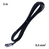 Connection cable with FP connector (socket), 2m 0.5mm2, black, free end 5mm