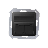 Single or double angled Keystone IT/telephone socket cover, Graphite