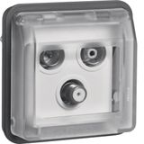 Radio/TV/satellite, terminal box, W.1, grey