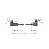 Actuator and Sensor Cable, PUR Extension Cable   PKW3M-P7X2-0.3-PSW3M/TXL