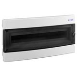 Flush-mounted enclosure 1-row, 24MW, IP40, transparent door