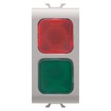 DOUBLE INDICATOR LAMP - RED/GREEN - 1 MODULE - NATURAL SATIN BEIGE - CHORUSMART