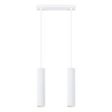 DOUBLE HANGING ON A WHITE CARBON STRIP, 2XGU10 ALUMINUM LAMPSHADES