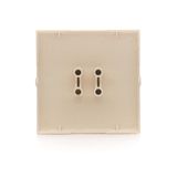 Double angled Keystone IT/telephone socket cover with descriptive field, (cover), Silver matt, metalic