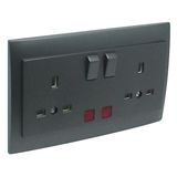 DOUB EARTH SOCK(BRITISH)W/SWITCH & PILOT LAMP