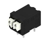 Printed circuit board terminals, 3.81 mm, Number of poles: 2, 90°, Solder pin length (l): 3.5 mm, black, PUSH IN with actuator, Clamping range, max. : 1.5 mm², Tube