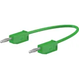 Measuring lead with (2 mm plug, spring-loaded, straight) to (2 mm plug, spring-loaded, straight), 600 mm, green, PVC, 0.5 mm², CAT O, 28.0115-06025