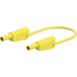 Measuring lead with (4 mm lamella plug, straight) to (4 mm lamella plug, straight), 500 mm, yellow, PVC, 1.0 mm², CAT II, CAT III, 66.2010-05024