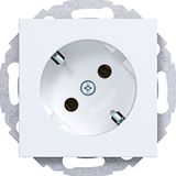 SCHUKO wall socket 45°, plug-in, A.x/C.x, matte light white