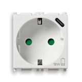 2P+E 16A DE SICURY outlet +USBC 15 white