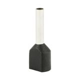 Double insulated sleeve terminal HI 2x1.0/8-black, black, Al/Cu