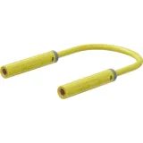 Coupling line with (4 mm socket, straight) to (4 mm socket, straight), 1 m, yellow, PVC, 1.0 mm², 64.1072-10024