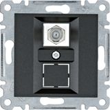 Single Type F socket - black