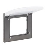 1-GANG PLATE IP44 MEDIUM GREY