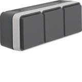 SCHUKO 3-way horizontal socket. W.1 grey