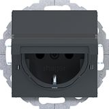 SCHUKO wall socket, enlarged, text-to-wall, variable 45°, A.x/C.x anthracite