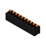 Printed circuit board terminals, 7.50 mm, Number of poles: 10, 180°, Solder pin length (l): 3.5 mm, tinned, black, PUSH IN with actuator, Box