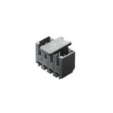 PCB plug-in connector, male header, closed side, THT/THR solder connection, 3.50 mm, Number of poles: 4, 180°, Solder pin length (l): 1.5 mm, tinned, black, Box