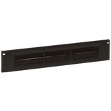 Cable entry plate 2U 19 inches plastic with brushes direct clipping