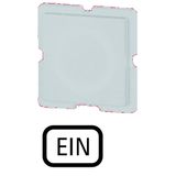 123TQ25 Button plate, white, ON